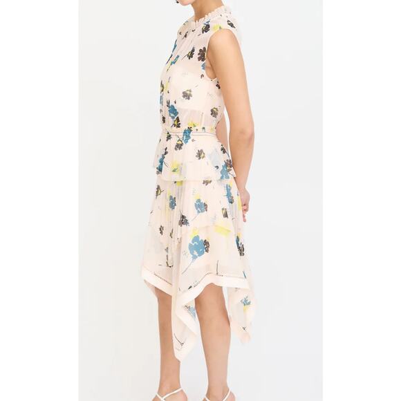 Self-Portrait Graphic Print Floral Dress Blush Pink NEW Size 6 - Picture 6 of 12